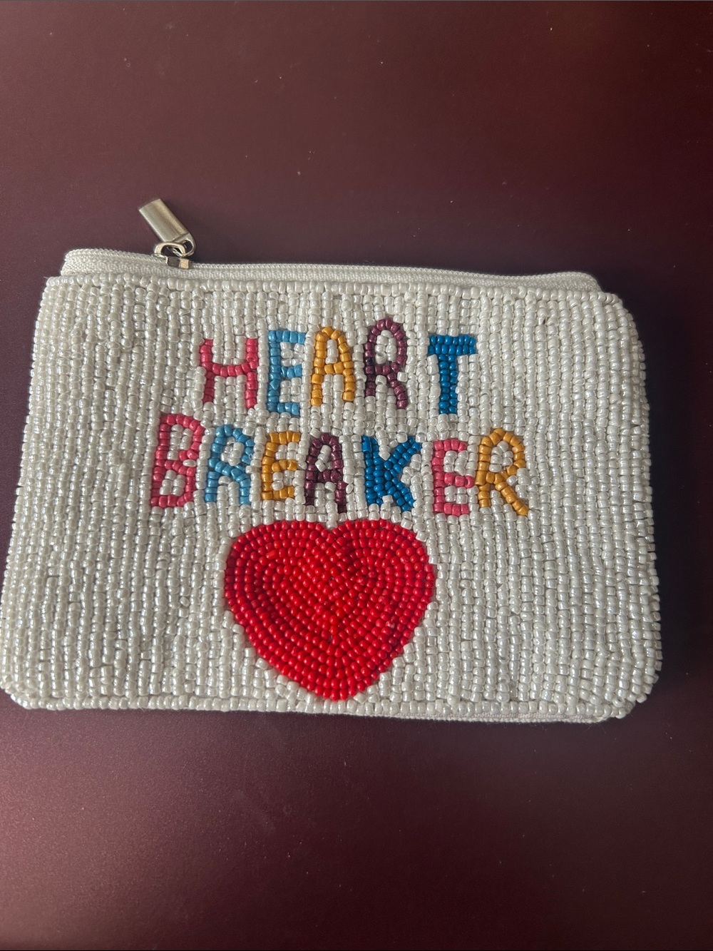 Beaded Coin Purse HEARTBREAKER ! New!